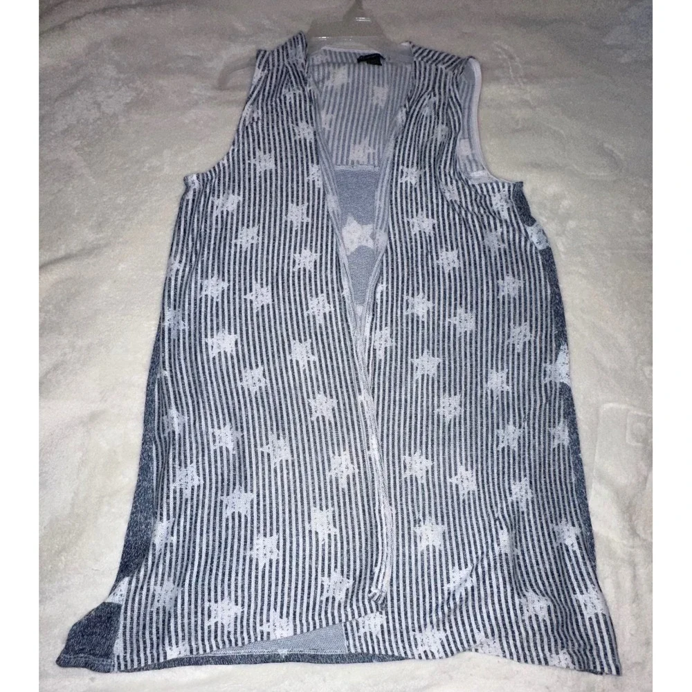 New Directions Stars‎ Vest Sleeveless Patriotic USA Americana Blue White M